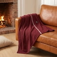 thumbnail image 6 of YAMB Heated Wearable Blanket Shawl, Portable USB Warm Heating Throw Wrap with Zipper, Soft Fleece Heating Cape for Home Office Outdoor Winter Use, Wine, 6 of 8