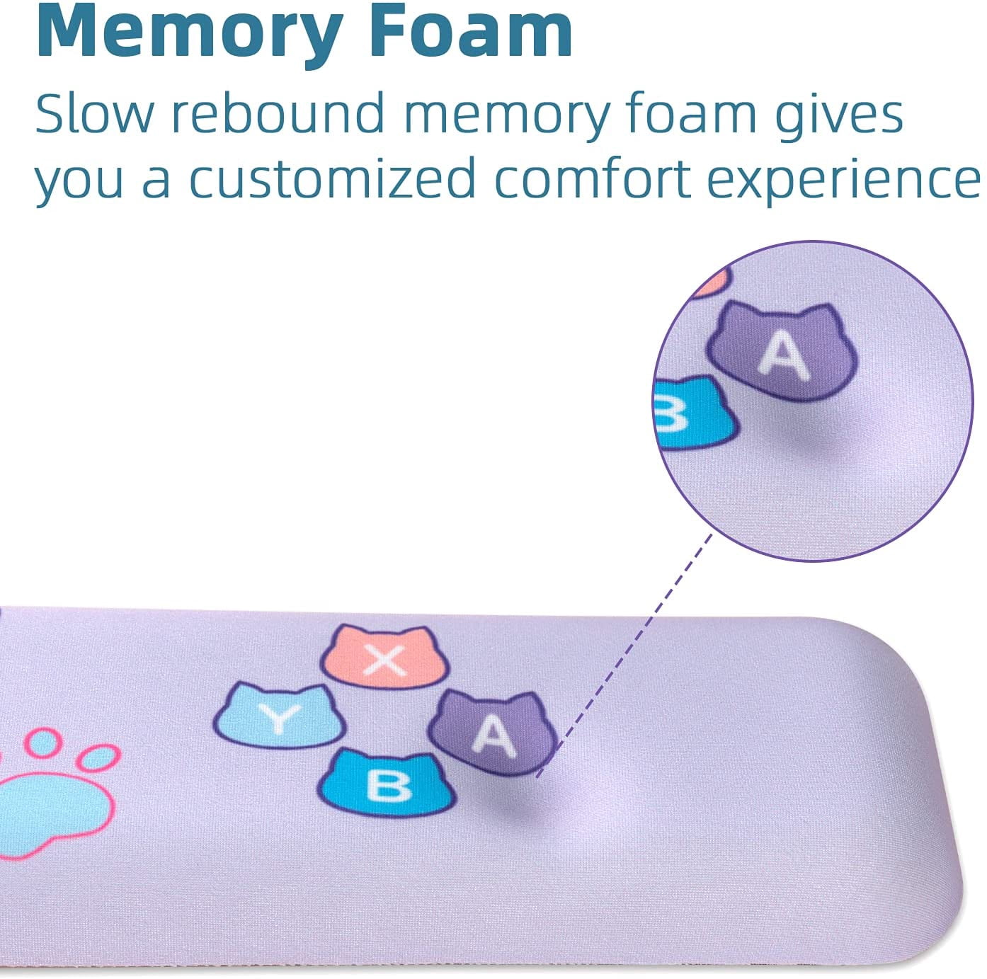 Cute Wrist Rest Supports Mouse Pad Set-non-slip Rubber Base and Lightweight Memory Foam Keyboard and Mouse Wrist Rest