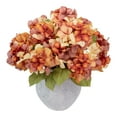 thumbnail image 4 of 18-inch Artificial Silk Orange & Cream Hydrangea Fall Bush, for Indoor Use, by Mainstays, 4 of 8