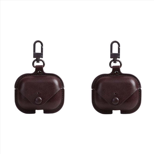 2X para Auriculares 3D para de de Lujo para Fundas Bolsas para Auriculares Correas, MarróN Oscuro