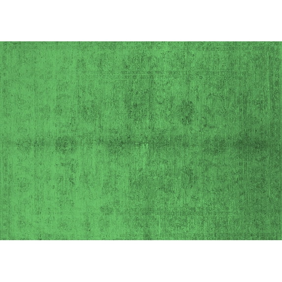 Ahgly Company Indoor Rectangle Oriental Emerald Green Industrial Area Rugs, 8' x 12'