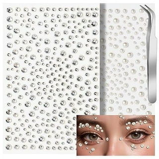 Teenitor Face Gems Self Adhesive Face Jewels, 1950PCS Hair Pearls and Face  Rhinestone for Makeup Festival, Stick On Gems for Face, Hair, Eye, Body