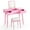 Pink, variant on Costway Vanity Table Set w/ Flip Top Mirror Drawers 9 Dividers Makeup Writing Desk Pink