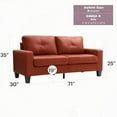thumbnail image 4 of Modern Red Modular Sofa - 36"H x 71"W x 32"D for Compact Living Spaces, 4 of 9
