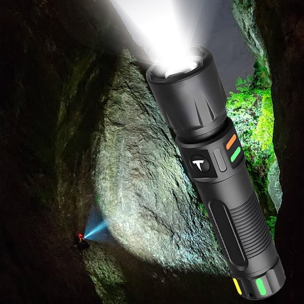 Linterna telescópica con carga USB-C | Linterna LED recargable portátil para camping, senderismo y emergencias