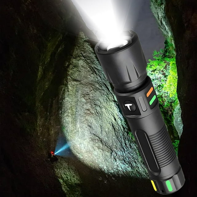 Meitianfacai Multi Functional Flashlight For Outdoor Portable Charging Long-lasting Three Types Of Lighting Mini Strong Light Flashlight, Black
