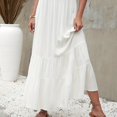 thumbnail image 1 of Ionia Women's Boho Ruffle Trim Tiered Maxi Skirt, White, 1 of 7