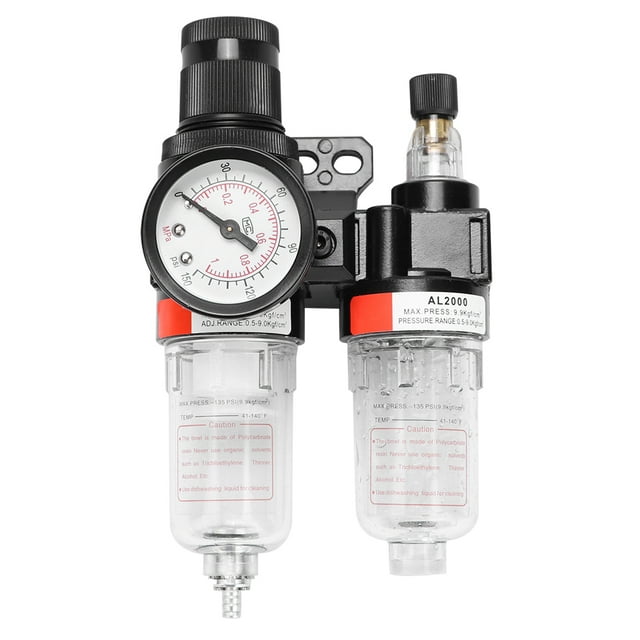 G1/4in AFC2000 Oil Water Separator Air Compressor Filter Regulator Water Trap?Black?