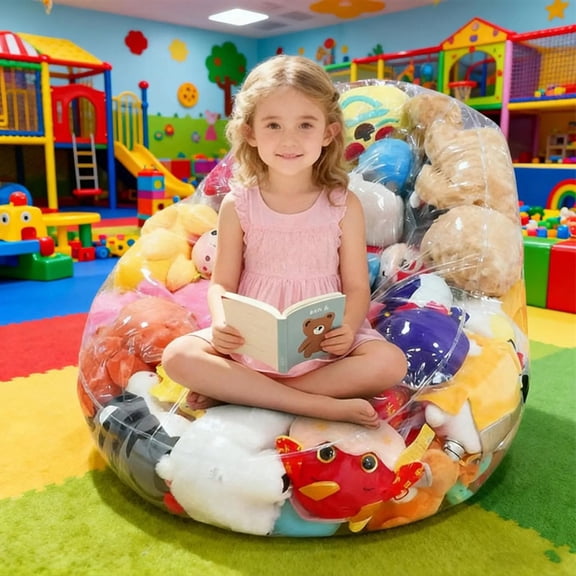 Stuffed Animal BeanBag Large Waterproof Empty PVC Stuffed Animal BeanBag Storage for Toys Doll Girls Adult Teens Kids