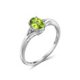 thumbnail image 3 of JewelersClub Peridot Gemstone Ring Birthstone Jewelry – Sterling Silver Ring Jewelry with White Diamond Accent – Gemstone Rings with Hypoallergenic Silver Band, 3 of 4