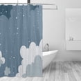thumbnail image 3 of YFYANG Waterproof Bathroom Shower Curtain, Abstract Cloud Doodle Shower Curtain Set with Hooks, Home Bathroom Tub Decor - 72 "x72", Plastic Hooks, 3 of 6