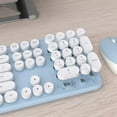 thumbnail image 4 of Colorful Computer Wireless Keyboard Mouse Combos, Typewriter Flexible Keys Office Full-Sized Keyboard, 2.4GHz Dropout-Free Connection and Optical Mouse (Blue-White), 4 of 5