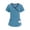 Blue_003, variant on Women Scrub Tops Casual Soft Stretchy Short Sleeve V Neck Shirts Breathable Comfy Nurse Uniforms Tops with Multiple Pocket Blue S