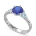 thumbnail image 2 of Diamond-Capitals 2.15 Carat Fine Round Cut Blue Sapphire & Aquamarine Gemstone Proposal Ring for her Solid 18K White Gold Size 7.5, 2 of 7