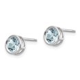 thumbnail image 2 of 14K White Gold Earring Birthstone (03) March Women'S Aquamarine Round Blue 5 mm, 2 of 3