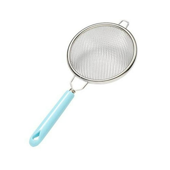 Stainless Steel Fine Mesh Strainer & Colander, Kitchen Filter Sieve for Sifting & Straining (Blue, Stainless Steel, Type C, 1pc)