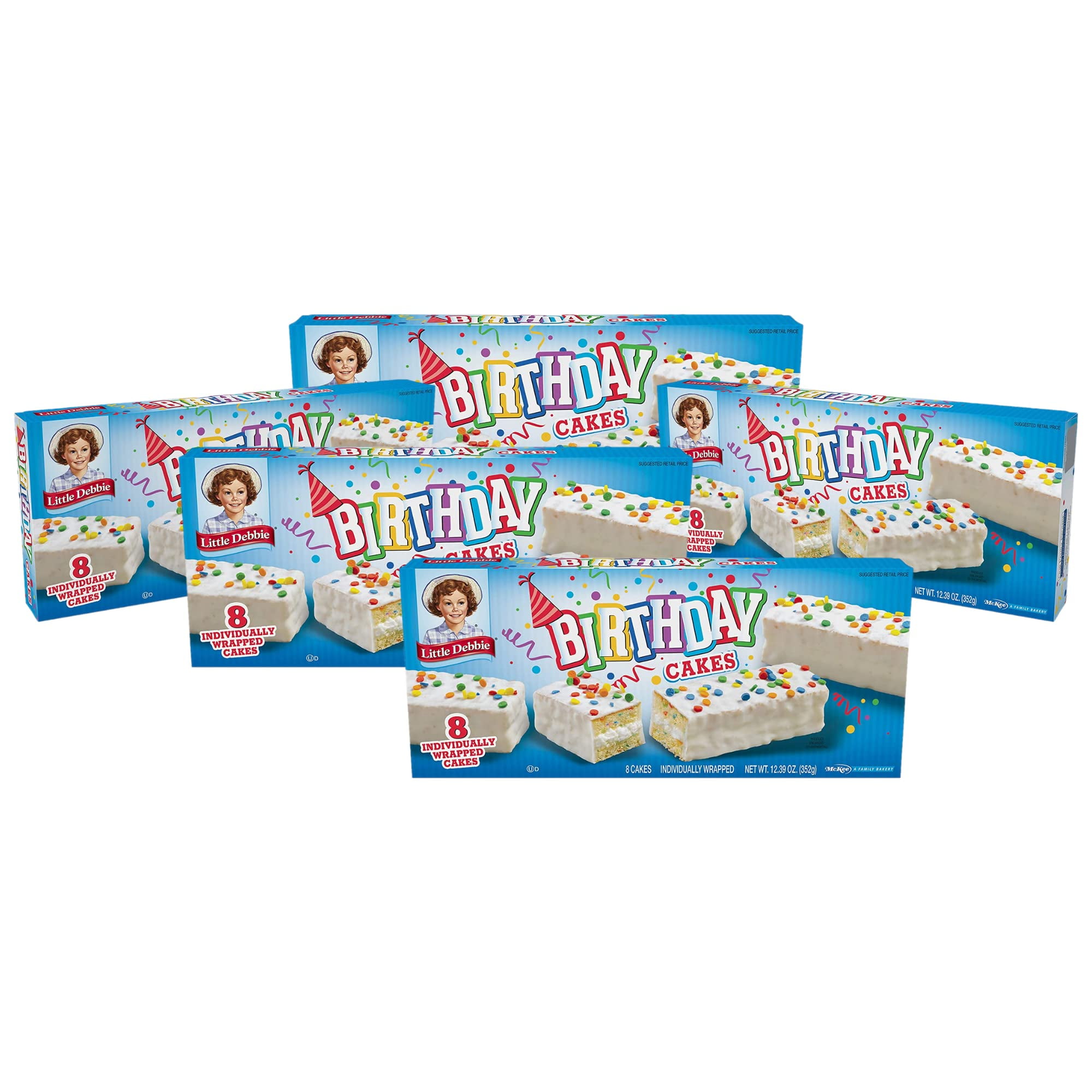 Little Debbie Birthday Cakes, 5 Boxes of 40 Individually Wrapped Cakes