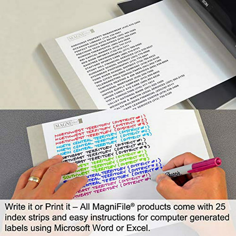 Ultimate Office MagniFile Hanging Folders - Set Of 10 Black Letter Size With 11" Magnified Tabs