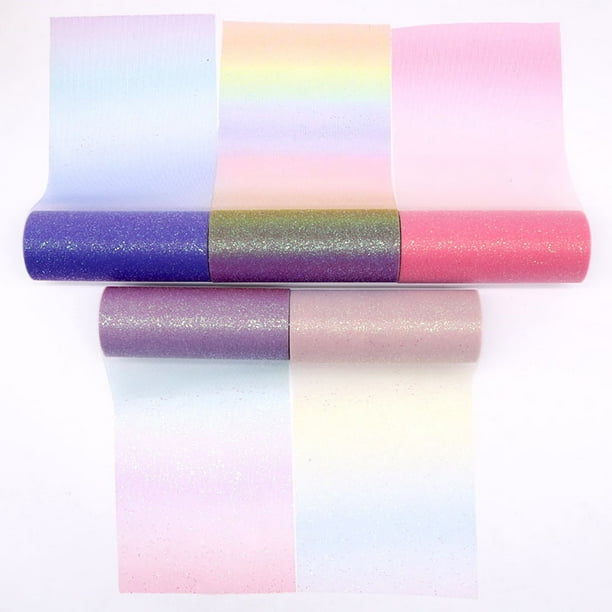 5 rollos de volumen de tul de lentejuelas arcoíris, colores surtidos para silla de camino de mesa, falda tutú para fiesta de mascotas, costura
