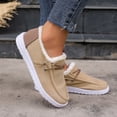 thumbnail image 3 of Zapatos de mujer de talla grande con relleno de algodón, de otoño e invierno, de estilo europeo y americano, con punta redonda, cordones, forro polar, cálidos y peludos, 3 of 5