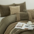 thumbnail image 3 of Nanshing Trinity 9 Piece Modern Geometric Comforter Set, Taupe, Queen, 3 of 4