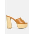 thumbnail image 2 of SHURI Open Toe High Block Heel Sandals in Tan, 2 of 7