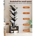 thumbnail image 3 of 6 Tier Tree Bookshelf, Small Bookcase with Storage Cabinet, Modern Tall Narrow Bookshelves Organizer, Floor Standing Book Shelf for Bedroom/Living Room/Home Office/Corner, 3 of 7