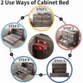 thumbnail image 5 of VanAcc Full Size Murphy Bed with Charging Station, Farmhouse Cabinet Bed with Large Storage Drawer for Living Room, Guest Bedroom, Grey, 5 of 7