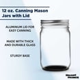 thumbnail image 3 of DISCOUNT PROMOS 12 oz Regular Black Glass Mason Drinking Jars with Lid Set of 10, 3 of 5