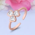 thumbnail image 2 of 7mm-Heart Clover Toe Band Ring 925 Sterling Silver Thin Adjustable Stylish Rings for Women, 2 of 5