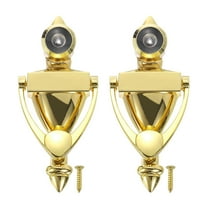 Uxcell 9/16" 2 Pcs Door Knocker with Viewer Die-Cast Construction Home Gold