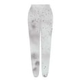thumbnail image 4 of USNSM Women's Joggers Pants 2024 Workout High Waisted Yoga Pants Tie-Dye Comfy Drawstring Tapered Pants with Pockets White XXL, 4 of 4