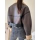 thumbnail image 5 of -abrigo de piel de cordero sintética para mujer, chaqueta con cinturón con cremallera empalmada, ropa de calle Retro, gruesa y cálida, Otoño e Invierno, 5 of 5
