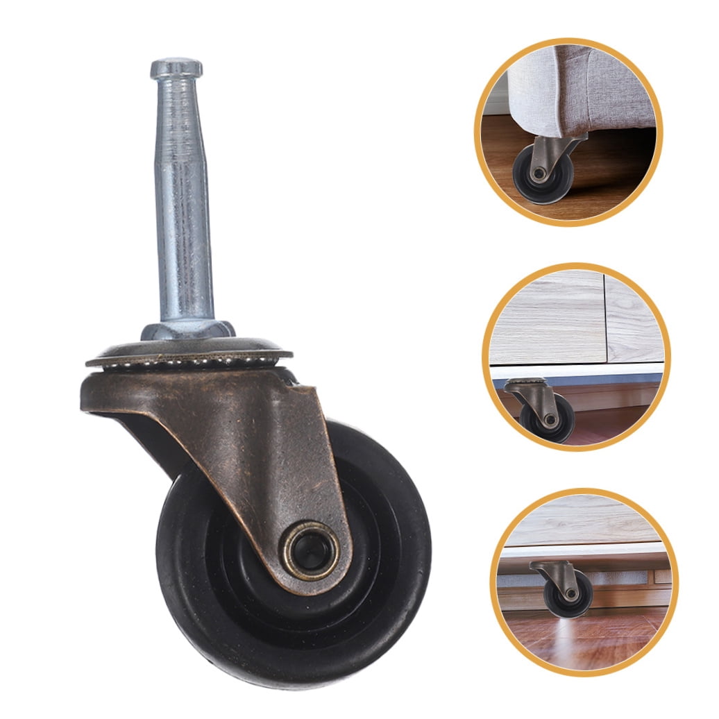 DEEPCRAFF 6Pcs Multi Color Rubber Caster Wheels for Furniture Office Chair Cabinet with Swivel Silent Operation