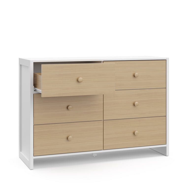 Storkcraft Calabasas 6 Drawer Nursery Double Dresser, White with