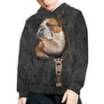 thumbnail image 5 of Xoenoiee Long Sleeve Boys Hoodies Vintage Bulldog Pattern Pullover Hoodies Hooded Sweater for Fall Winter Cosy Activewear with Kangaroo Pocket for Age 6-16 Years, M, 5 of 7