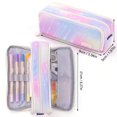thumbnail image 2 of Pink Meteor Pencil Case Large Capacity Double Opening 3 Compartment Multi Slot Pen Holder Expandable Oxford Cloth Stationery Organizer Bag for School Students Office, 2 of 5