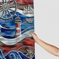 thumbnail image 3 of Orinice  Anchor Shower Curtain, Boat Near by The Lighthouse with a Steering Wheel of a Ship Compass and Waves on The Background Artwork, Cloth Fabric Bathroom Set with Hooks,  60x72, 3 of 7