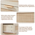 thumbnail image 3 of Leyaoyao Boho Nightstands, 31.5"W Rattan Bedside Tables with 2 Drawers, Large End Table for Narrow Spaces, Bedroom Living Room Hallway, Grey White, 3 of 9