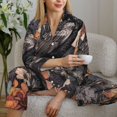 thumbnail image 6 of Sigee Moonlit Crow Blossoms for Women’s Pajama Sets Long-Sleeved Pjs Sets for Women 2 piece Sleepwear-Medium, 6 of 7