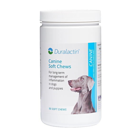 PRN Pharmacal Duralactin Canine Soft Chews - Joint Health Supplement for Dogs & Puppies to Help Reduce Chronic Soreness - Canine Chews Containing Dried Milk Protein - Chicken-Liver Flavor - 90 Chews