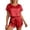 short sets 24#Red, variant on WAYUTE Shorts Sets Women 2 Piece Outfits Summer Short Sleeve Solid Color Satin Soft Shorts Casual Comfortable Relaxing Home Wear Outfit