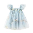 thumbnail image 2 of Girls Princess Dress Flower Girl Dress Ball Gown Flutter Sleeve Tulle Embroidered 3D Flower Floral Embroidery Party Holiday Elegant Fancy Dresses for Girls 3-24M, 2 of 8