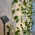 thumbnail image 2 of 7m/12m LED Solar Fairy String Lights Outdoor IP65 Waterproof Watermelon Leaves String Lights with 8 Lighting Modes and Memory Function for Garden Party Weddings Decoration, 2 of 11
