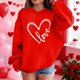 thumbnail image 3 of Sudadera con capucha y estampado de corazón de San Valentín, sudadera de manga larga para niños y niñas, chaqueta para niñas de talla mediana y grande., 3 of 7