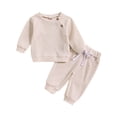 thumbnail image 1 of HBFAGFB Tenues Garçon Col Rond Confortable Manches Longues Chandail Décontracté Beige Taille 90, 1 of 4