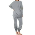 thumbnail image 4 of successthop 2 Piece Sweatsuits for Women Plus Size Long Sleeve Crewneck Top and Jogger Trouser with Pocket Solid Outfits, 4 of 7