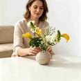 thumbnail image 6 of YAMB Spherical Porous Flower Display Vase, 5.5" Speckled Sphere Floral Arrangement Holder, Natural Stones Multi-Hole Tabletop Centerpiece Container for Home Office Decor, 6 of 7