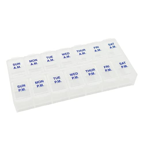Ezy Dose Weekly (7Day) AM/PM Pill Organizer, Vitamin Case, and