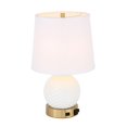 thumbnail image 2 of Elegant Decor Haven Spherical Resin Base Table Lamp in White and Brushed Brass, 2 of 5